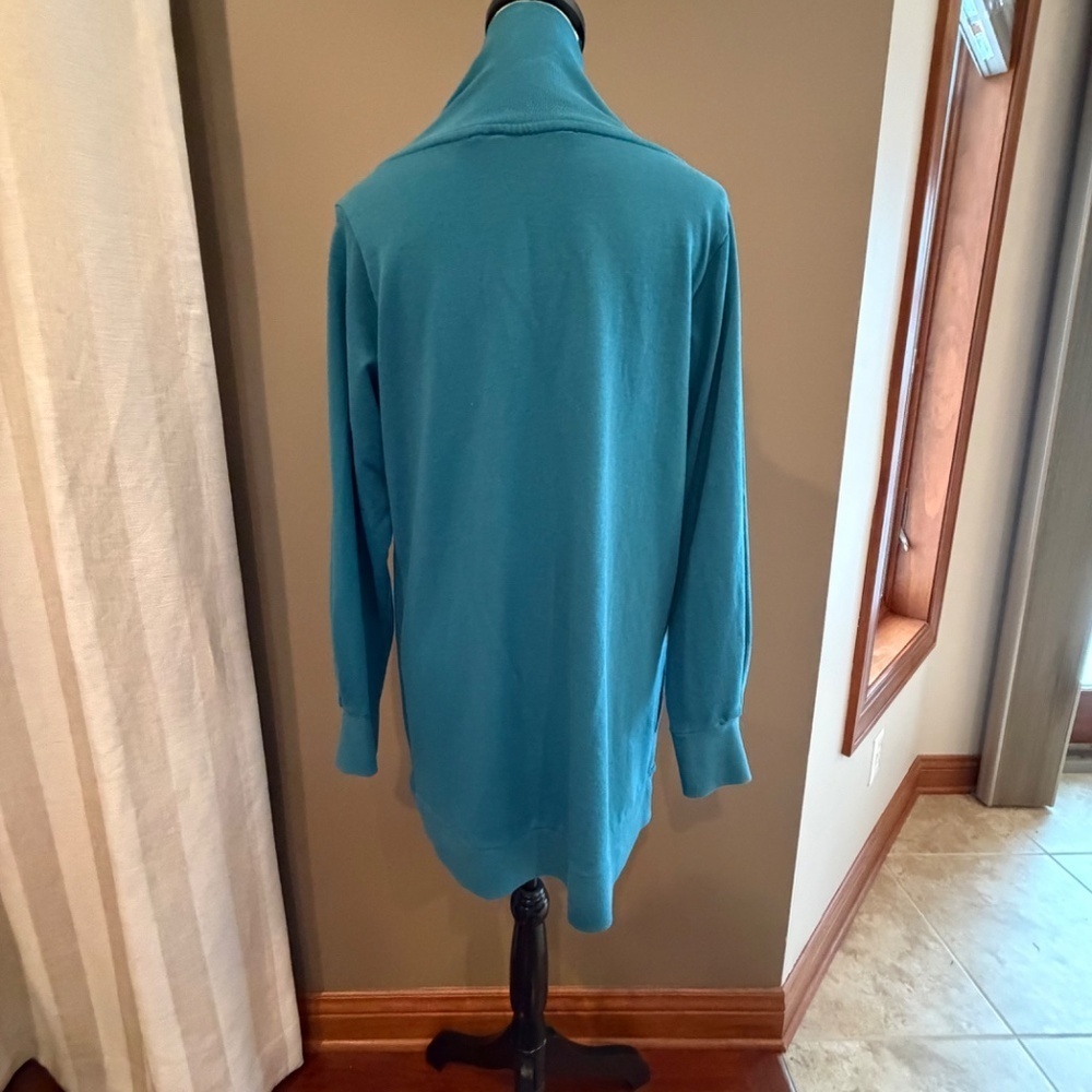 Soft Surroundings Women's Teal Tunic Sweatshirt, Size Medium - Picture 3 of 15